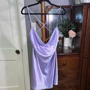 💜 H&M Satin Cowl Neck Slip Dress — Size Medium